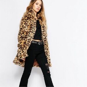 NWOT - RAGA Leopard Print Teddy Jacket